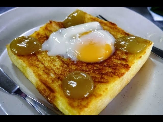 Add telur goyang to roti kaya butter